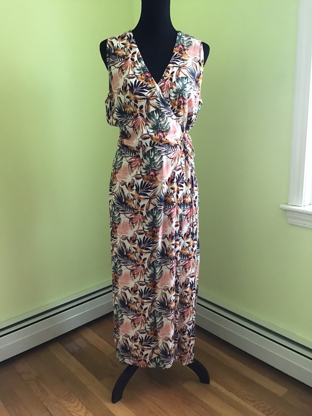 Garnet Hill V-Neck Wrap Midi Dress
